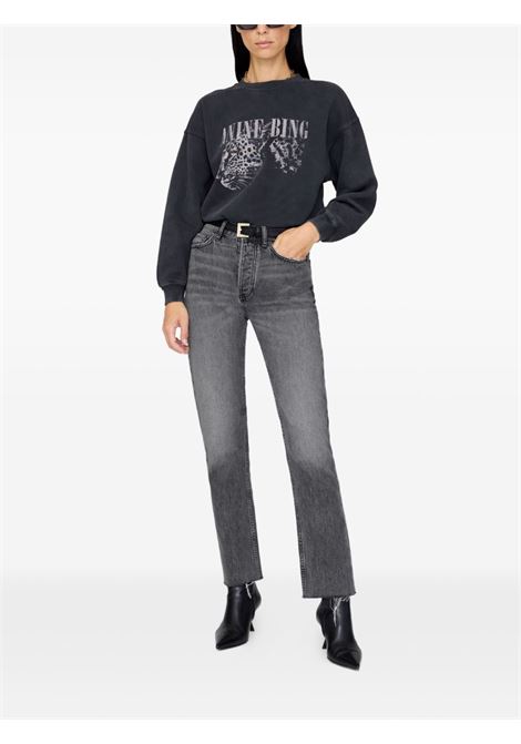 felpa spencer leopard donna nera ANINE BING | A-08-11720WBL1